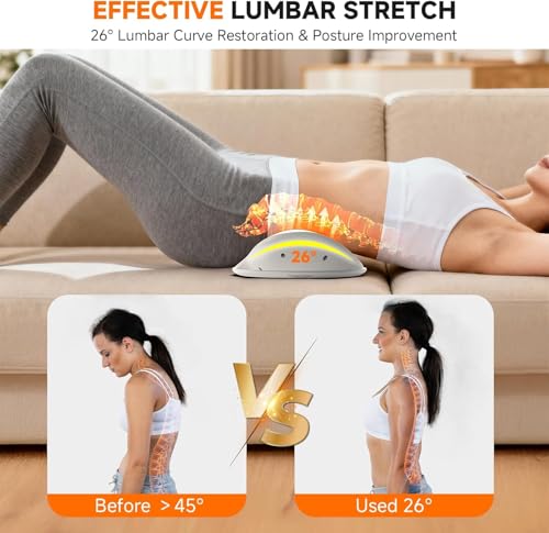 Electric Lumbar Back Stretcher with Dynamic Airbag – White/Beige - color: Whitebeige