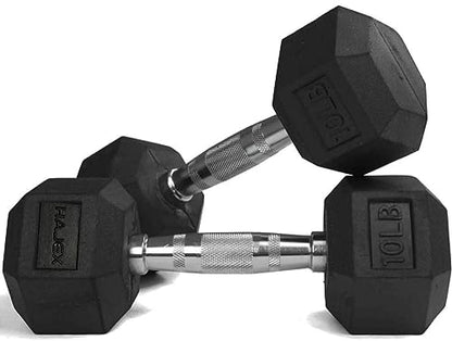 HAJEX Premium Rubber Hex Dumbbell Sets in Pounds - 156 LB to 2,565 LB - style: 2.5-50 LB Pairs (396 LB)