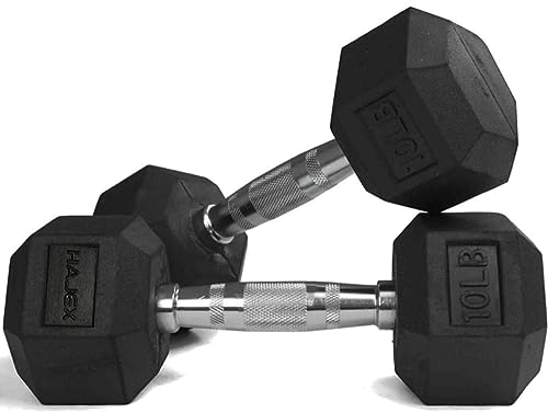 HAJEX Premium Rubber Hex Dumbbell Sets in Pounds - 156 LB to 2,565 LB - style: 2.5-100 LB Pairs (2,105 LB)