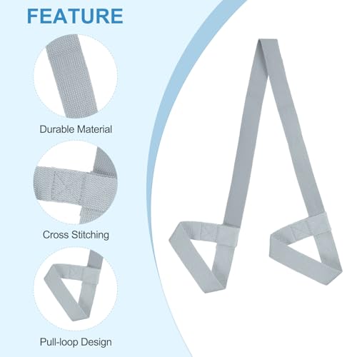 PATIKIL Yoga Mat Strap, Adjustable Yoga Mat Carrier Straps Sling Cotton Anti Slip Mat Holder Stretching Band - color: Light Grey