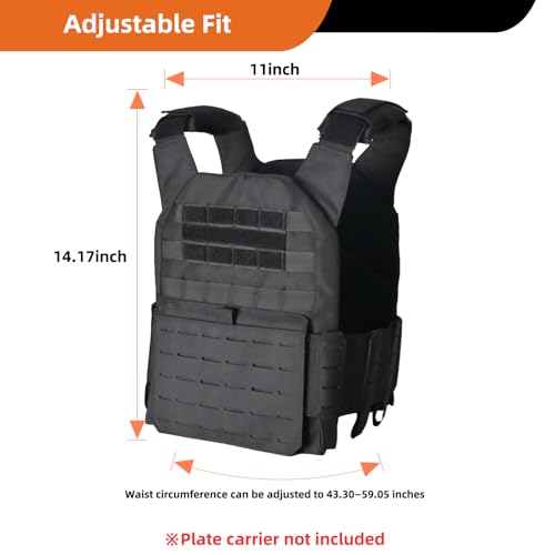 Weighted Vest for Men Adjustable Heavy Duty Training Vest with MOLLE System,Strength Training, Running and Workouts