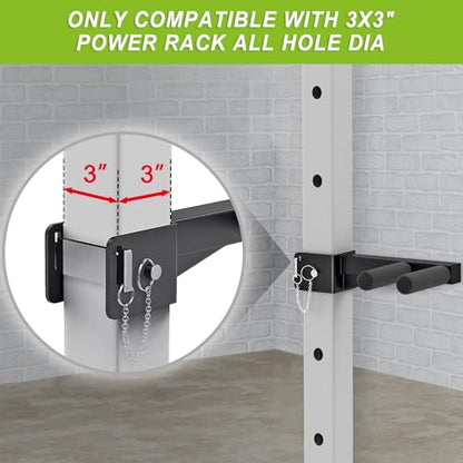 Nordic Hamstring Curl Attachment, Dip Bar, Belt Squat & Safety Spotter Arms for 2"x2" & 3"x3" Power Racks, Home Gym Strength Training Accessories