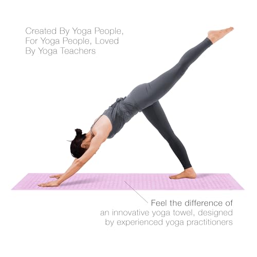 agoy Gecko Touch - Next-Gen Microfiber Yoga Towel - Double-Sided Silicone Non-Slip Grip – Ideal for Hot Yoga - Ultra Absorbent, Easy to Wash, Travel-Friendly - 30% Recycled Material - Free Wet Bag - color: Purple Rain