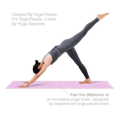 agoy Gecko Touch - Next-Gen Microfiber Yoga Towel - Double-Sided Silicone Non-Slip Grip – Ideal for Hot Yoga - Ultra Absorbent, Easy to Wash, Travel-Friendly - 30% Recycled Material - Free Wet Bag - color: Purple Rain