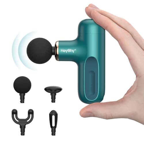 HEYCHY Super Mini Massage Gun, Percussion Deep Tissues Muscle Massager, Compact Sports Travel Massage Gun, Portable Handheld Massager for Home, Gym, Office, Outdoors - color: Green