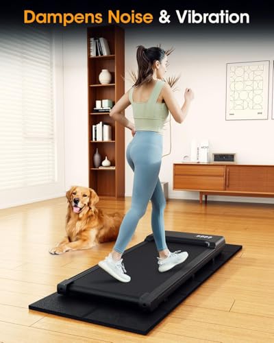THAILE Treadmill Mat, 68" x 24" x 4mm, for Carpet & Hardwood Floors - size: 68.1"L x 24"W x 0.2"Th