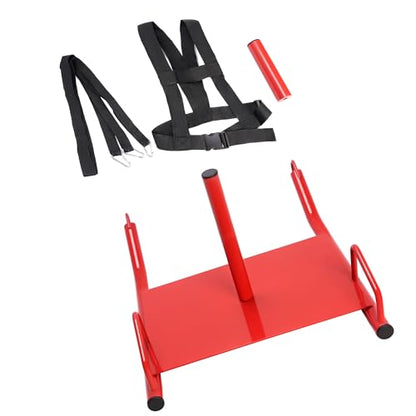 Power Speed Sled w/Harness&Padded Weighted Drag Sport Training Running Football Sled for Fitness Strength Training and Athletic Exercise