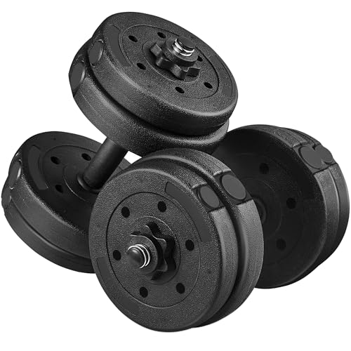 Yaheetech Adjustable Dumbbell Sets Free Weights for Women Men Beginner Dumbbells Changeable Home Gym Apartment Exercise & Fitness Equipment Black - size: 33 pounds
