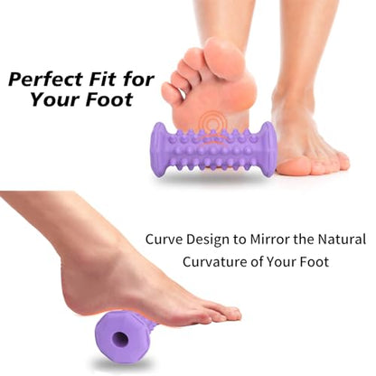 Plantar Fasciitis Relief,Foot Roller,Foot Massager Roller for Deep Tissue Muscle Massage,Portable Reflexology Tool-Purple - color: Purple