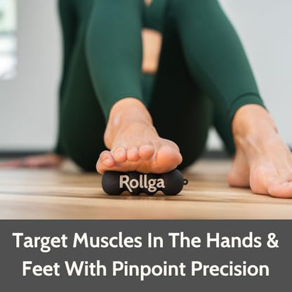 Rollga Micro - The Better Hand & Foot Roller for Plantar Fasciitis, Deep Tissue Massage, Physical Therapy, & Trigger Point Release. More Targeted Pressure Than A Lacrosse Ball. Solid Rubber.