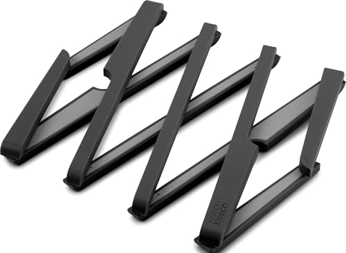 Joseph Joseph Stretch Folding Silicone Trivet for Hot Pots and Pans, Expanding Nonslip Stand, Heat Resistant mat for Kitchen Worktop - Black
