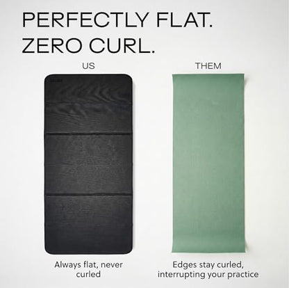 Stakt Foldable Yoga Mat Pro, 2 in 1 with Premium Textured Grip, Non Slip, Folding Exercise and Fitness Mat for Pilates, Strength Training, and High Impact Workouts - color: Black