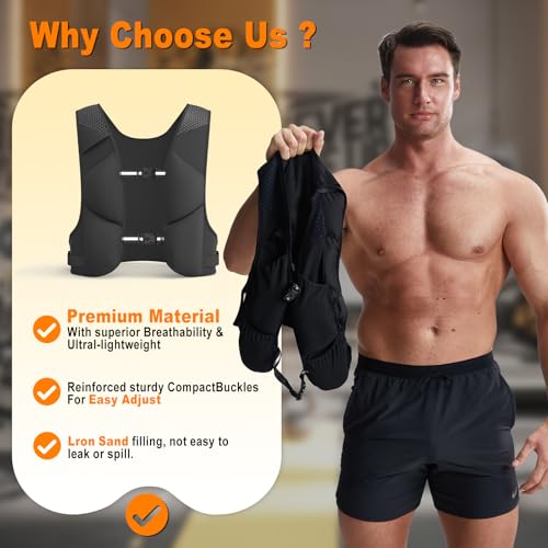 Weighted Vest, 12lbs Weighted Vest Adjustable - Weight Vest with Reflective for Men Women, Body Light Walk Weight Vest for Running Walking Workout Fitness