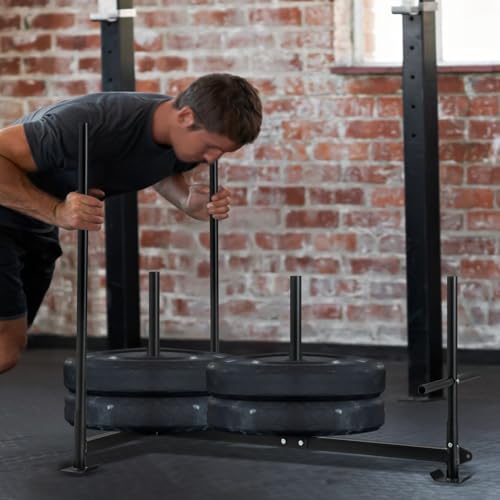 Prowler Weight Sled for Training - Workout Sled with Replaceable Feet, High & Low Handles, Metal Skis for Extra Resistance - Easy Storage Sled Pull and Push,300LB
