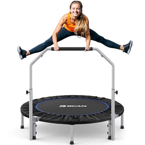 BCAN SP2 40/48" Foldable Mini Rebounder Trampoline for Adults |FED Fitness - color: Black, size: 48-inch
