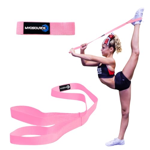 Cheerleading Flexibility Stunt Strap - Improve Stretching and Stunts for Cheer Dance Gymnastics & Physical Therapy – Stocking Stuffers Present for Kids Girls Adults - 12 Colors - color: Blush