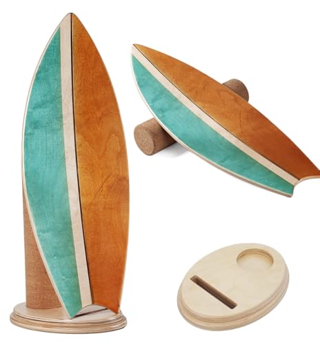 Balance Board Indoor Surfboard Surf Style Home Fitness with Wheel for Exercise, Athletic Training and Board Sports - Fun Workout Equipment For Balance, Stability and Improving Core Strength