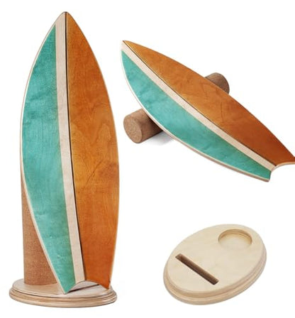 Balance Board Indoor Surfboard Surf Style Home Fitness with Wheel for Exercise, Athletic Training and Board Sports - Fun Workout Equipment For Balance, Stability and Improving Core Strength