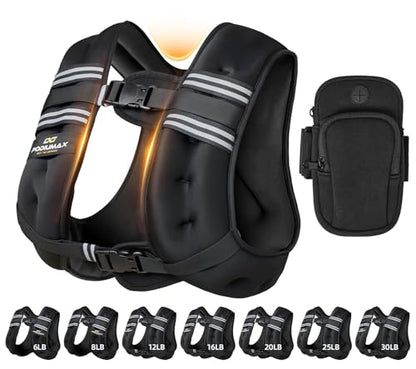 Weighted Vest for Women, Comfort-Fit with Adjustable Straps & Phone Bag, 6/8/12/16/20/25/30LB Womens Weighted Vest for Faster Weight Loss, Walking Strength Training Running