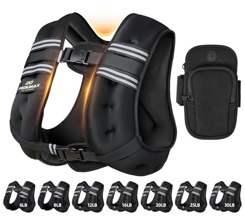 Weighted Vest for Women, Comfort-Fit with Adjustable Straps & Phone Bag, 6/8/12/16/20/25/30LB Womens Weighted Vest for Faster Weight Loss, Walking Strength Training Running