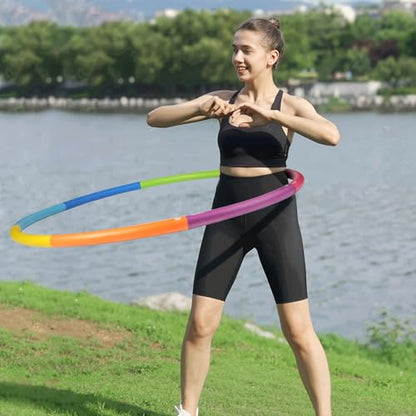Weighted Exercise Hoop for Adults, 2.2lb&2.8lb Adjustable Fitness Hoop, 8 Detachable Hoop Sections with Jump Rope & Storage Bag, Home Gym Workout - style: Pro 2.8lb