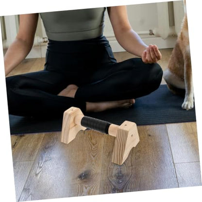 Toyvian Wooden Push up Bars Parallettes with Non-slip Base, Beech Wood Calisthenics Equipment for Strength Training and Handstand Practice, 30cm Pair for Home Gym Fitness