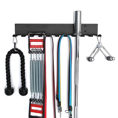 Multi-Purpose Gym Equipment Storage Rack Resistance Bands Storage Hanger Barbell Rack Heavy Duty Gym Rack for Exercise Bands, Lifting Belts and Jump Ropes - color: Black