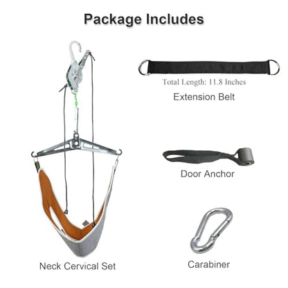 Adjustable Cervical Neck Traction Device for Neck Pain Relief, Neck Stretcher for Home and Outdoor Use, Spine Decompression Device