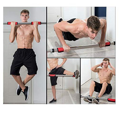 GUOYANHOME Door Frame Horizontal Bar, Wall Mount Exercise Bar Without Screw Installation, Doorway with Locking Mechanism, Workout Bar with 63-140CM Adjustable Width - size: 108-140cm