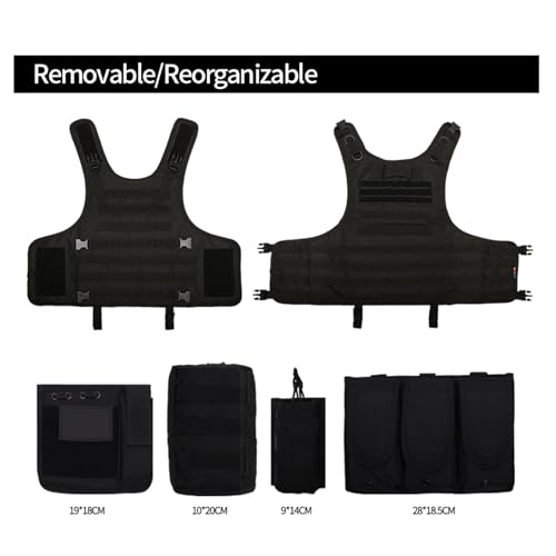 Adjustable Airsoft Vest for Outdoor Sports & Role-Playing Games, Lightweight Protective Gear with Multiple Pouches