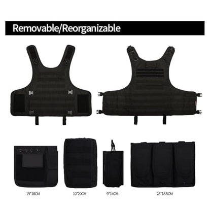 Adjustable Airsoft Vest for Outdoor Sports & Role-Playing Games, Lightweight Protective Gear with Multiple Pouches
