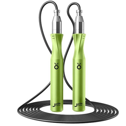 Weighted Jump Rope,Dual Bearing Smooth Rotation Speed Jump Rope, One-Button Push Adjustable Length for Men Women, Workout with Metal Handles for Fitness, Home Exercise & Slim Body