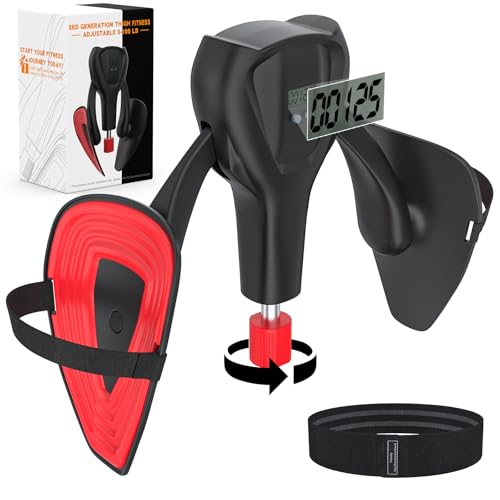 3rd Gen Inner Thigh Leg Train Exercisers 0-100 lbs Adjustable Resistance with Leg Straps Band Pelvic Floor Kegel Hip Exercise Workout Equipment Pilates Women Men