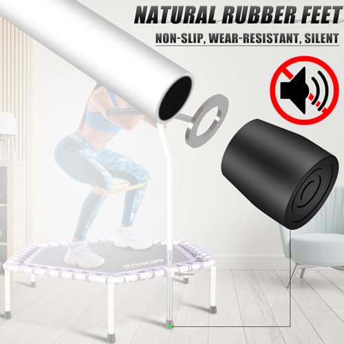 Newan 48'' Fitness Trampoline with Adjustable Handle Bar, Silent Trampoline Bungee Rebounder Jumping Cardio Trainer Workout for Adults - Max Limit 330 lbs - color: Purple