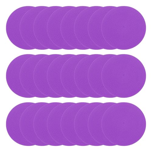 PATIKIL Poly Spot Markers, Rubber Floor Dots with Storage Bag Flat Agility Cones for Sports Training - color: Purple, size: 6 Inch