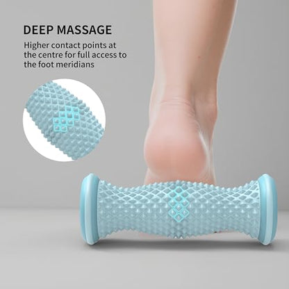 Foot Roller Massager for Plantar Fasciitis Relief, Portable Silent Deep Tissue Massager Tool for Arch and Heel Pain-Blue - color: Blue