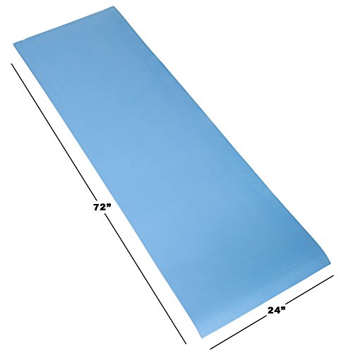Thick Yoga Mat - Double Sided 1/2-Inch Workout Mat - 72x24-Inch Exercise Mat for Home Gym Fitness or Pilates with Carrying Strap by Wakeman