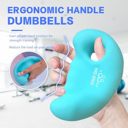 HXD-ERGO Ergonomic Dumbbells Weights Set-Hand Weights for Women at Home, Ear Dumbbells Weights for Pilates, Yoga, Jogging,StrengthTraining - color: 4 LBS