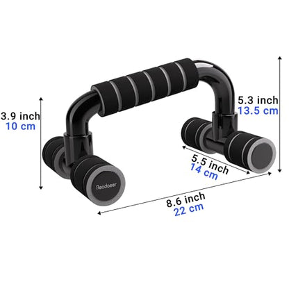 READAEER Push Up Bars Gym Exercise Equipment Fitness 1 Pair Pushup Handles with Cushioned Foam Grip and Non-Slip Sturdy Structure Push Up Bars for Men & Women - color: Gray
