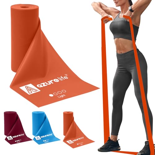 Professional Individual Exercise Resistance Bands, Single 5, 6,7 Ft or 8 Yards Elastic Bands, Non-Latex Stretch Bands for PT, Yoga, Pilates, Rehab, at-Home or The Gym Workouts - color: Orange - Light, size: 8 Yards