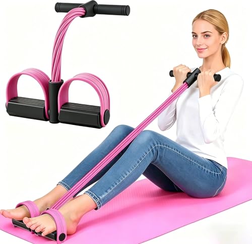 6-Tube Pedal Resistance Band for Women,Fixed High Resistance Foot Pedal Exerciser,Anti-Snap Home Gym Workout Equipment for Abdomen,Waist,Arm,Leg,Glutes,Full Body Toning & Strength Training