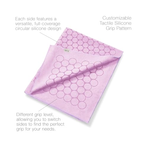 agoy Gecko Touch - Next-Gen Microfiber Yoga Towel - Double-Sided Silicone Non-Slip Grip – Ideal for Hot Yoga - Ultra Absorbent, Easy to Wash, Travel-Friendly - 30% Recycled Material - Free Wet Bag - color: Purple Rain