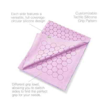 agoy Gecko Touch - Next-Gen Microfiber Yoga Towel - Double-Sided Silicone Non-Slip Grip – Ideal for Hot Yoga - Ultra Absorbent, Easy to Wash, Travel-Friendly - 30% Recycled Material - Free Wet Bag - color: Purple Rain