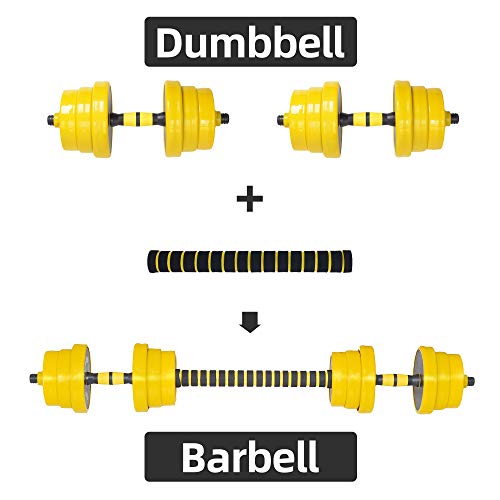 Nice C Weights, Dumbbell Set, Kettlebells, Adjustable Dumbbells, Barbell Weight Set, 20-40-50-70LB 3-in-1 set, Non-Slip, All-purpose - style: Barbell 66LB or 33 LB Dumbbell Pair