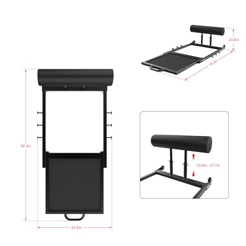 Hip Thrust Machine with Adjustable Resistance – Glute Workout Equipment for Home Gym, Deep Squat & Multipurpose Glute Trainer Bench for Booty & Core Strength Training