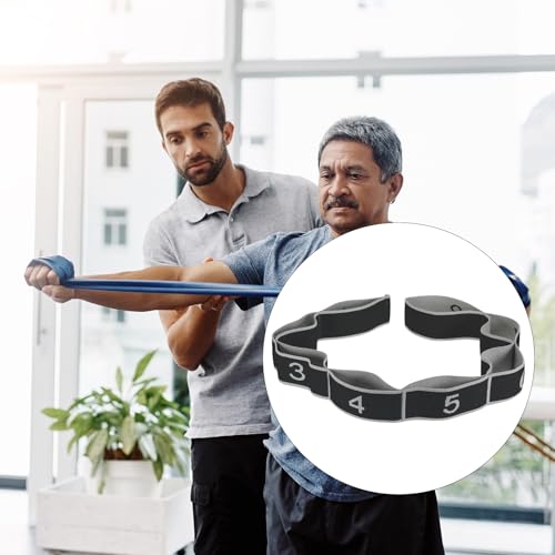 PATIKIL Exercise Bands, Yoga Stretching Strap Latin Elastic Bands for Physical Dance Stretch Pilates Resistance Bands - color: Black/Gray