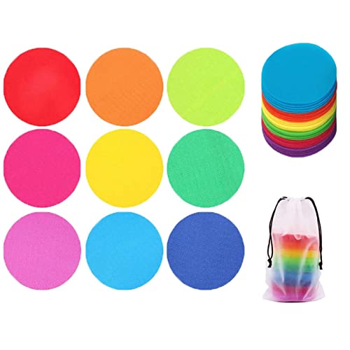 WELSTIK Spot Markers Carpet Markers for Classroom, 4" Rug Circles Marker Dots for Preschool, Kindergarten, and Elementary Teachers,9 Colors (36 Pack)