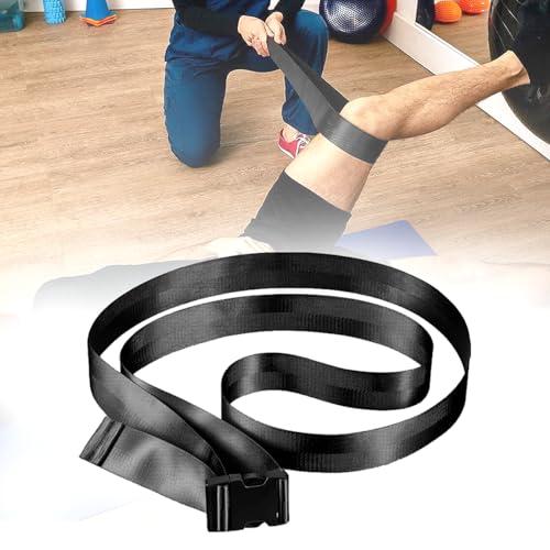 EDWERD Extremity Mobilization Belt - 7.5 ft Adjustable Manual Traction Mobility Aid Strap for Stretching Yoga Leg Shoulder Exercise Shoulder Joint Release Knee Arthritis (Black)