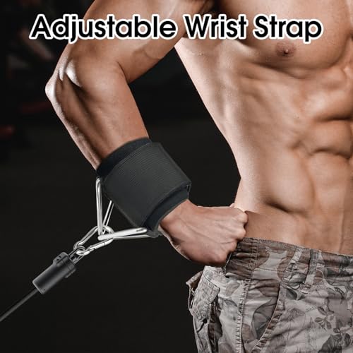 Adjustable Wrist Ankle Cuffs for Cable Machine, Neoprene Padded Straps, 4 Pack Comfortable Wrist Ankle Strap, Fitness Strength Training Equipment Workouts for Men Women, Black