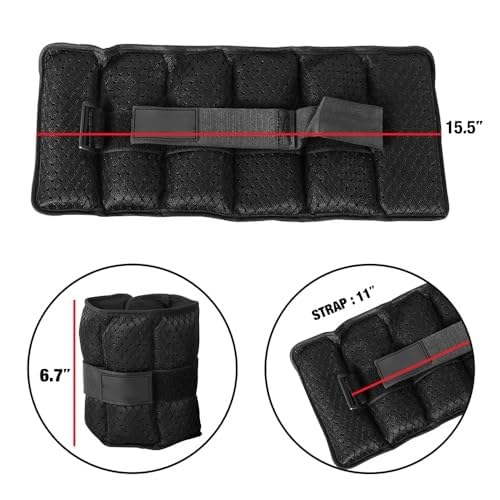 Adjustable Wrist/Ankle Weights, 5-Pound Pair (10 lb total)